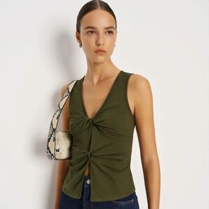 Reformation Tefi Knit Top Green - Size M